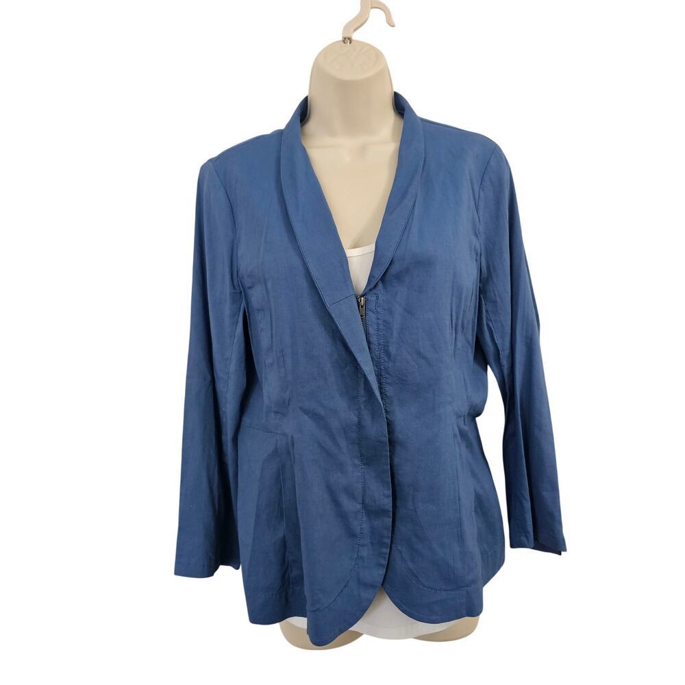 EILEEN FISHER Blue Linen Jacket Size S